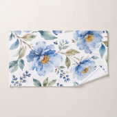 Fleurs Bleues Romantiques (Serviette à main)