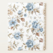 Fleurs bleues romantiques Papillon Feuilles brunes (Dos)