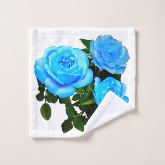 Fleurs bleues roses bleues (Gant de toilette)
