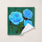 Fleurs bleues roses bleues (Gant de toilette)