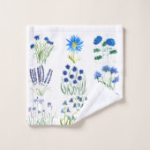 Fleurs bleues rustiques Fleurs de Cornflowers Aqua (Gant de toilette)