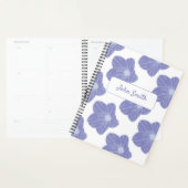 Fleurs bleues sur blanc_ motif floral Script (Devant avec enveloppe)