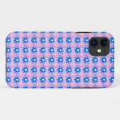 fleurs bleues sur coque rose (Dos (Horizontal))