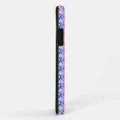 fleurs bleues sur coque rose (Dos/Droite)