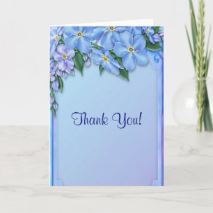 Fleurs Bleues Toute Ocassion Merci Note