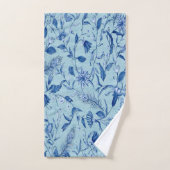 Fleurs bleues turquoises sur support de texture sc (Serviette à main)