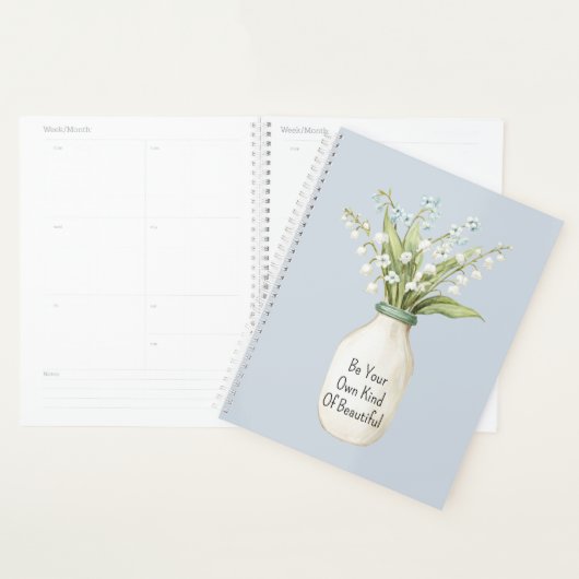 Fleurs Bleues Vase Blanc (Devant avec enveloppe)