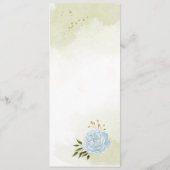 fleurs bleues vert menu mariage (Dos)