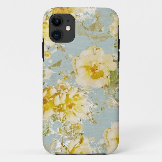fleurs bleues vintages de coque iphone (Dos)