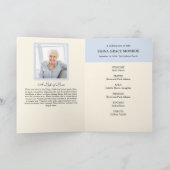 Fleurs bleues vintages Photo Mémorial Programme pl (Intérieur)