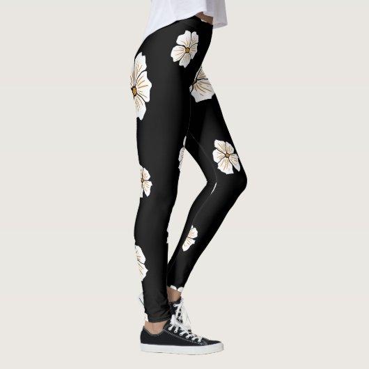 Fleurs Bloom Imprimer Leggings - Design et confort (Droite)