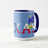Fleurs Bluebonnet du Texas sur Tasse Bleue (Devant droit)