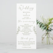 Fleurs Bohèmes Sauge Programme de Mariage Simple (Debout devant)