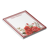 Fleurs Boho Bloc-Notes Roses Rouges (Incliné)