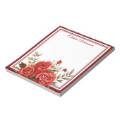 Fleurs Boho Bloc-Notes Roses Rouges (Tourné)
