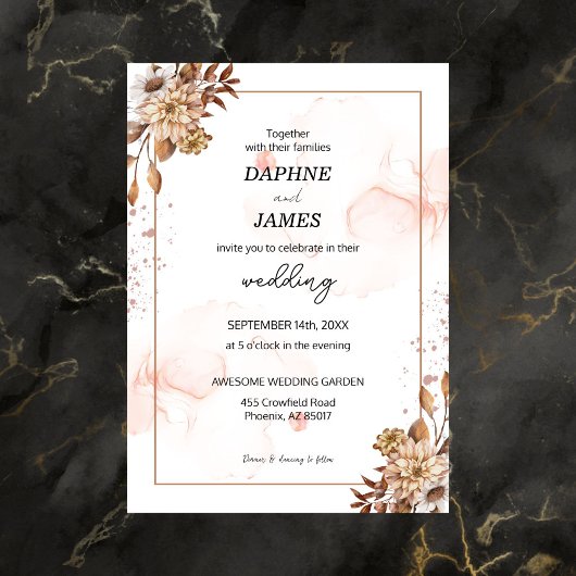 Fleurs Boho : Faire-Part de Mariage Floral Moderne