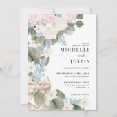 Fleurs Boho Invitations de mariage hivernal (Devant)