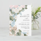 Fleurs Boho Invitations de mariage hivernal (Debout devant)