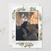 Fleurs Boho Invitations de mariage hivernal (Dos)