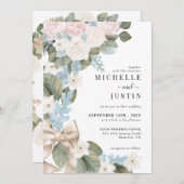 Fleurs Boho Invitations de mariage hivernal (Devant / Derrière)