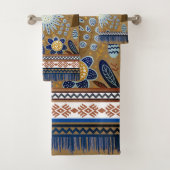 Fleurs Boho Motifs du Sud-Ouest Blues Gold (En situation)