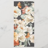 Fleurs Boho Sombres | Menu de Mariage (Dos)