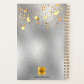 Fleurs bordeaux argentées étoiles or (Dos)