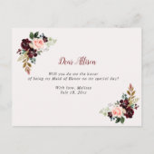 fleurs bordeaux serez-vous ma carte de femme d'hon (Dos)