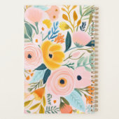 Fleurs botaniques aquarelle rose blush Monogramme (Dos)