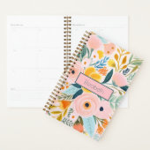 Fleurs botaniques aquarelle rose blush Monogramme (Devant avec enveloppe)