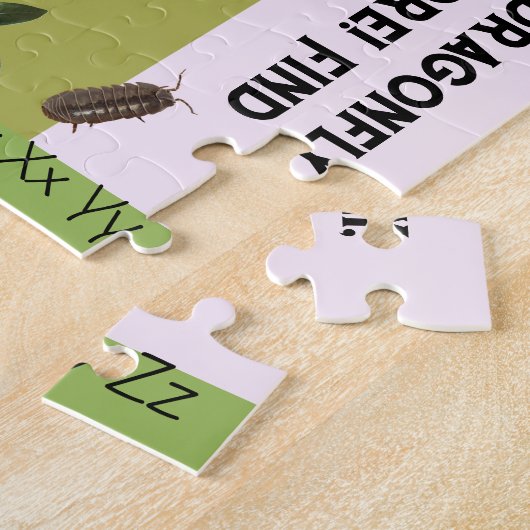 Fleurs botaniques et bogues ABC Alphabet Puzzle (Côté)