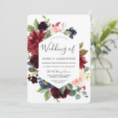 Fleurs botaniques Faire-part de mariage rouge Bour (Debout devant)