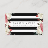 Fleurs Botaniques Grandes Stripes Salon Carte Rend (Devant)