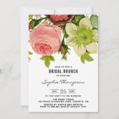 Fleurs botaniques Invitation Vintage de Brunch nup (Devant)