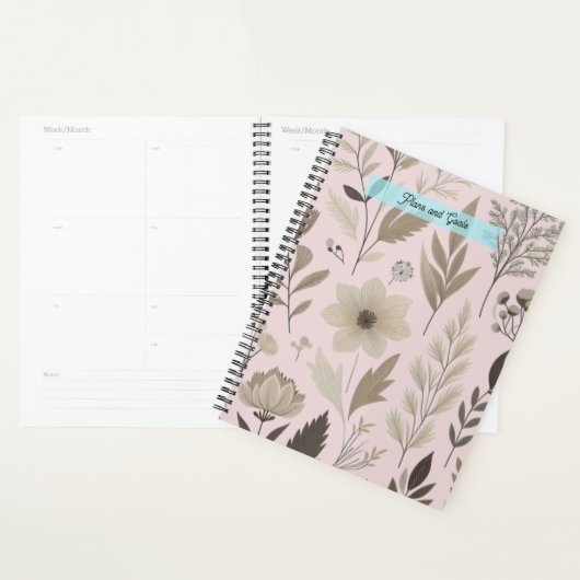 Fleurs Botaniques Rose Pâle et Taupe (Devant avec enveloppe)
