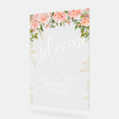 Fleurs botaniques roses mariage or (Angle)