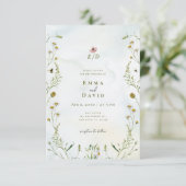 Fleurs botaniques rustiques Faire-part de mariage (Debout devant)