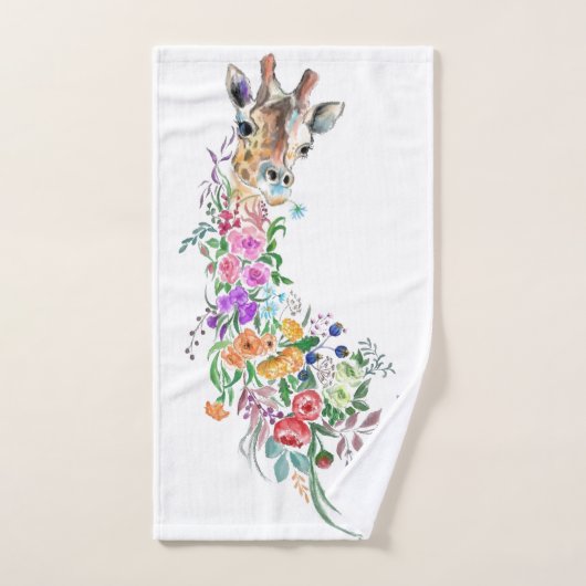 Fleurs Bouquet Giraffe Serviettes de bain (Serviette à main)