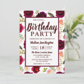 Fleurs Bourgogne de tous âges Invitation de fête d (Debout devant)