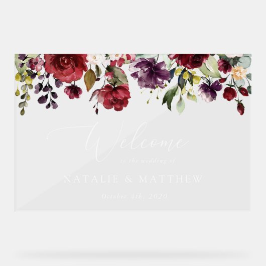 Fleurs Bourgognes, Fleurs Roses, Accueil Mariage (Recto)