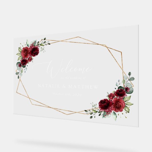 Fleurs Bourgognes, Fleurs rouges, Accueil Mariage (Angle)