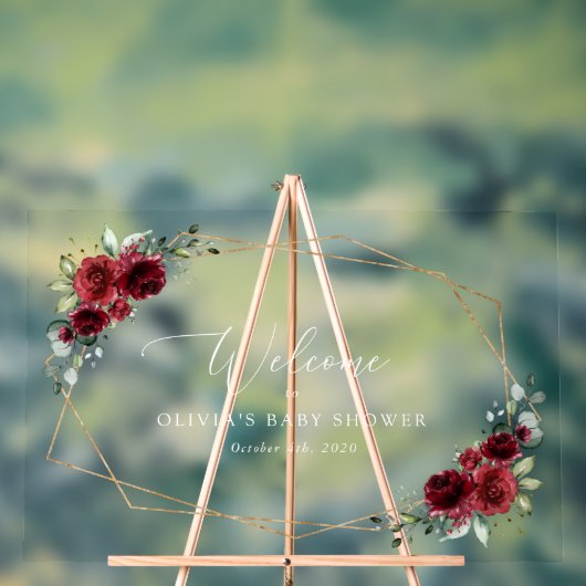 Fleurs Bourgognes, Fleurs Rouges, Baby shower D'Ac (Neutre)