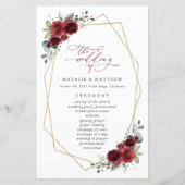 Fleurs Bourgognes, Fleurs Rouges, Programme Mariag (Devant)