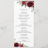 Fleurs Bourgognes, Fleurs Rouges, Programme Mariag (Dos)