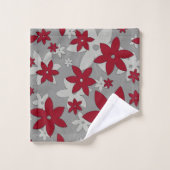 Fleurs bourguignonnes sur gris clair et vignes (Gant de toilette)