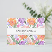 Fleurs brillantes | Carte cadeau Violet Blue orang (Debout devant)