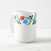 Fleurs Broderie Ethnique Mug (Devant gauche)