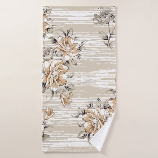fleurs brunes motif sur fond de texture (Serviette de bain)