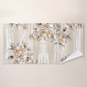 fleurs brunes motif sur fond de texture (Serviette de bain)