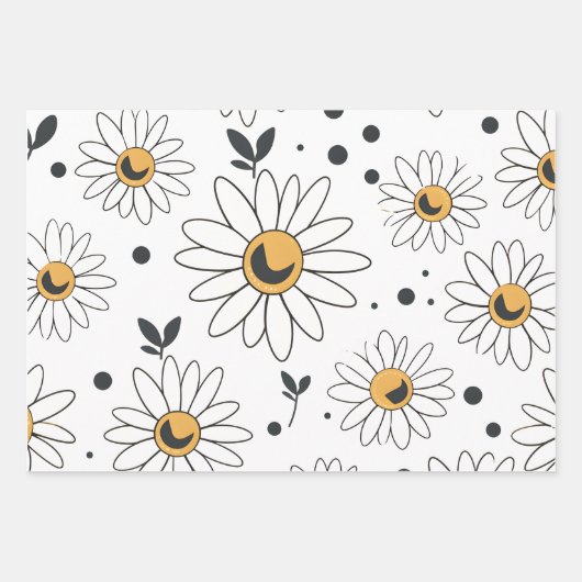Fleurs Bulles Papier Enveloppant Abeille Ensemble  (Devant 3)